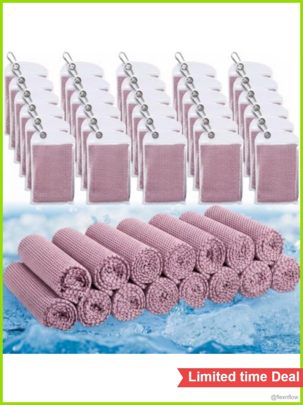 30 Pack Cooling Towels for Neck and Face 27 x 16 in Polyester